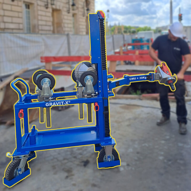 Photo du Gravit-X® le bras de manutention sans effort entouré d'un contour jaune